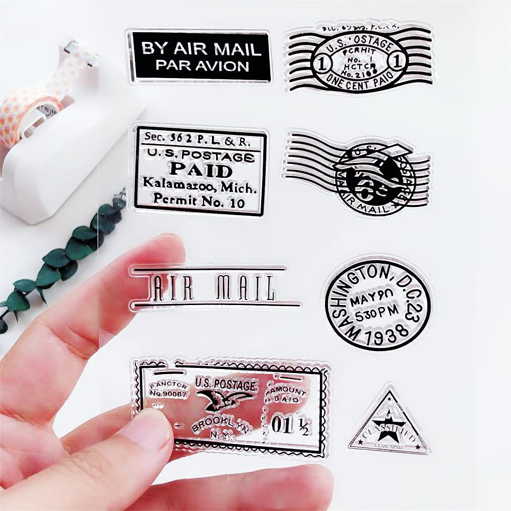 (400)✺SALE✺【海外製】クリアスタンプ 3枚セット〜トラベル・ヴァカンス Amazon.com: Postage Clear Stamps, Travel Journey Rubber Silicone
